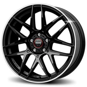 Momo Competizione Glossy Black Polished Lip 7,5x17 5x112 ET35 CB79,5 60° 700 kg